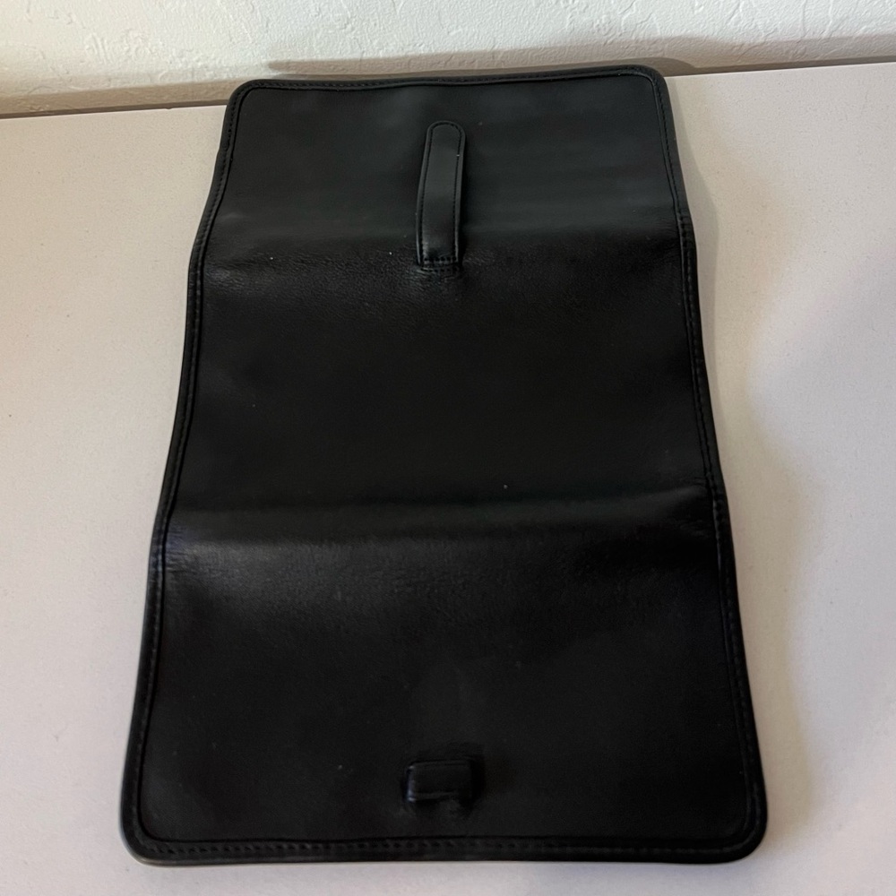 Coach Vintage Genuine Black Leather Trifold Jewelry Travel Case - Picture 5 of 11